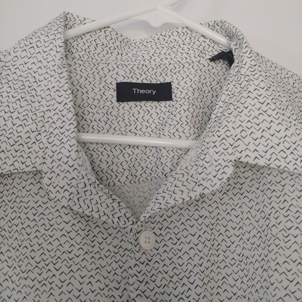 Theory Mens Cotton Button Down Dress Shirt XXL 2X Stretch